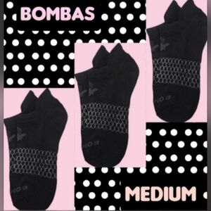Bombas Ankle Socks Medium 3 Pair Unisex Womens & Mens Honeycomb Black/Grey BNWT